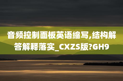 音频控制面板英语缩写,结构解答解释落实_CXZS版?GH9