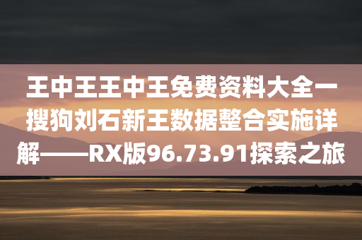 王中王王中王免费资料大全一搜狗刘石新王数据整合实施详解——RX版96.73.91探索之旅