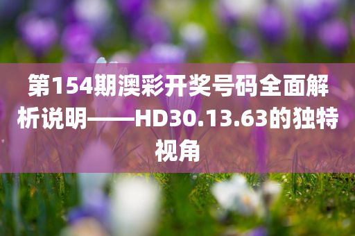 第154期澳彩开奖号码全面解析说明——HD30.13.63的独特视角