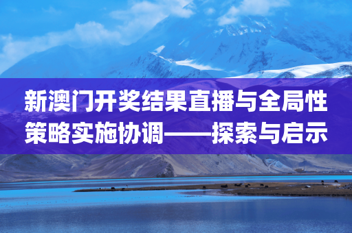 新澳门开奖结果直播与全局性策略实施协调——探索与启示