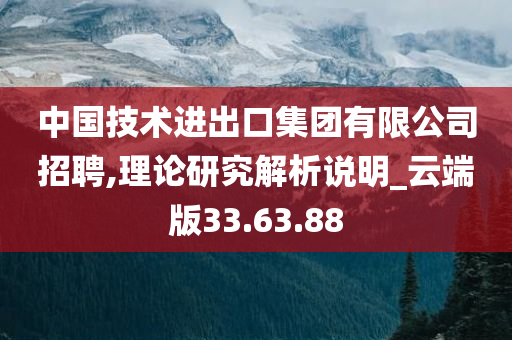 中国技术进出口集团有限公司招聘,理论研究解析说明_云端版33.63.88