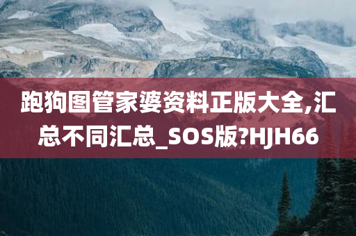 跑狗图管家婆资料正版大全,汇总不同汇总_SOS版?HJH66