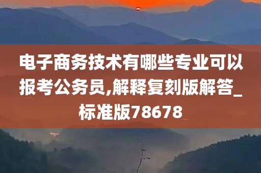 电子商务技术有哪些专业可以报考公务员,解释复刻版解答_标准版78678