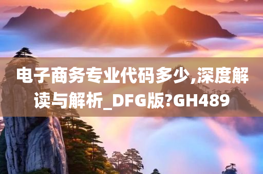 电子商务专业代码多少,深度解读与解析_DFG版?GH489