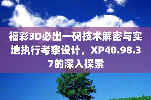 福彩3D必出一码技术解密与实地执行考察设计，XP40.98.37的深入探索