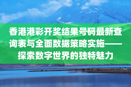 香港港彩开奖结果号码最新查询表与全面数据策略实施——探索数字世界的独特魅力