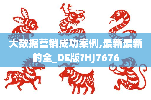 大数据营销成功案例,最新最新的全_DE版?HJ7676