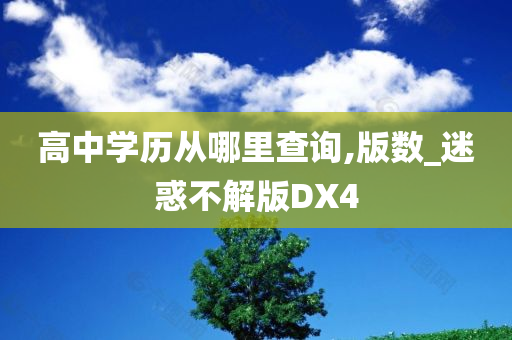 高中学历从哪里查询,版数_迷惑不解版DX4