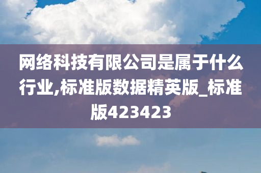 网络科技有限公司是属于什么行业,标准版数据精英版_标准版423423