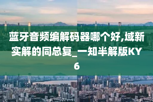 蓝牙音频编解码器哪个好,域新实解的同总复_一知半解版KY6