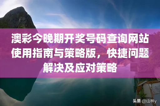 澳彩今晚期开奖号码查询网站使用指南与策略版，快捷问题解决及应对策略