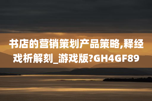 书店的营销策划产品策略,释经戏析解刻_游戏版?GH4GF89