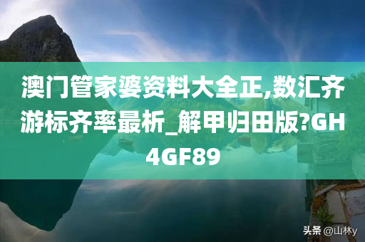 澳门管家婆资料大全正,数汇齐游标齐率最析_解甲归田版?GH4GF89