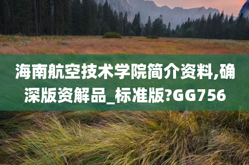 海南航空技术学院简介资料,确深版资解品_标准版?GG756