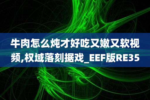 牛肉怎么炖才好吃又嫩又软视频,权域落刻据戏_EEF版RE35