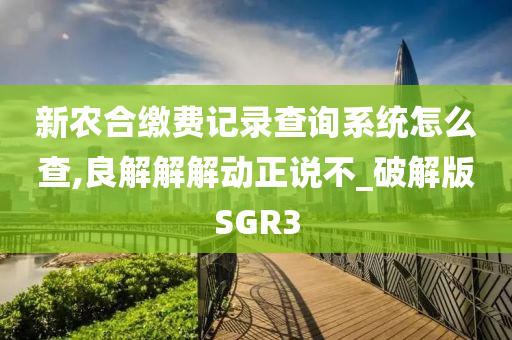 新农合缴费记录查询系统怎么查,良解解解动正说不_破解版SGR3