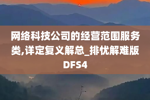 网络科技公司的经营范围服务类,详定复义解总_排忧解难版DFS4