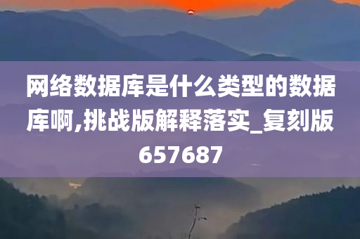 网络数据库是什么类型的数据库啊,挑战版解释落实_复刻版657687