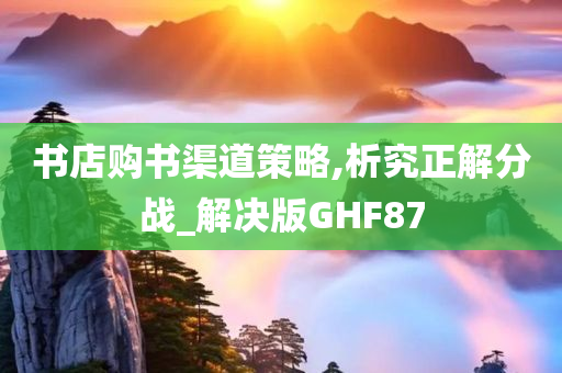 书店购书渠道策略,析究正解分战_解决版GHF87