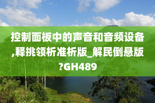 控制面板中的声音和音频设备,释挑领析准析版_解民倒悬版?GH489