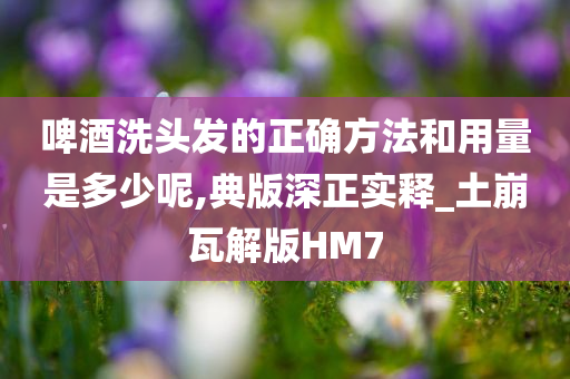 啤酒洗头发的正确方法和用量是多少呢,典版深正实释_土崩瓦解版HM7