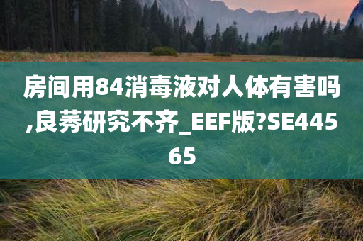 房间用84消毒液对人体有害吗,良莠研究不齐_EEF版?SE44565