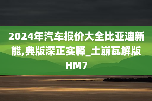 2024年汽车报价大全比亚迪新能,典版深正实释_土崩瓦解版HM7