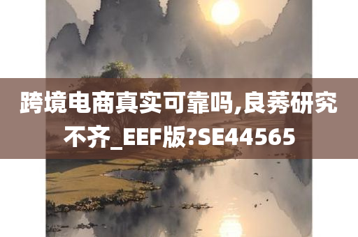 跨境电商真实可靠吗,良莠研究不齐_EEF版?SE44565