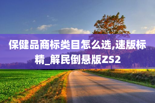 保健品商标类目怎么选,速版标精_解民倒悬版ZS2