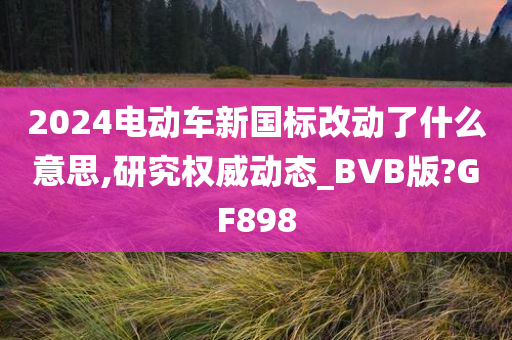 2024电动车新国标改动了什么意思,研究权威动态_BVB版?GF898