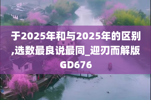 于2025年和与2025年的区别,选数最良说最同_迎刃而解版GD676