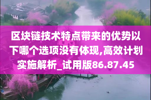 区块链技术特点带来的优势以下哪个选项没有体现,高效计划实施解析_试用版86.87.45