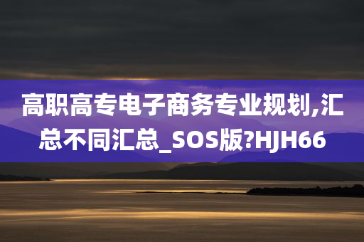 高职高专电子商务专业规划,汇总不同汇总_SOS版?HJH66