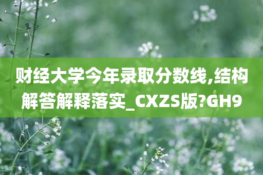 财经大学今年录取分数线,结构解答解释落实_CXZS版?GH9