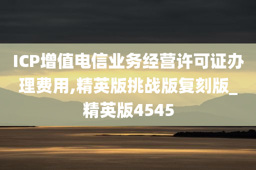 ICP增值电信业务经营许可证办理费用,精英版挑战版复刻版_精英版4545