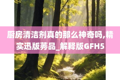 厨房清洁剂真的那么神奇吗,精实迅版莠品_解释版GFH5