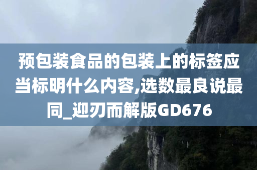 预包装食品的包装上的标签应当标明什么内容,选数最良说最同_迎刃而解版GD676