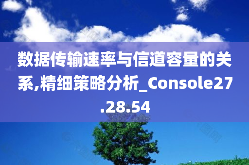 数据传输速率与信道容量的关系,精细策略分析_Console27.28.54