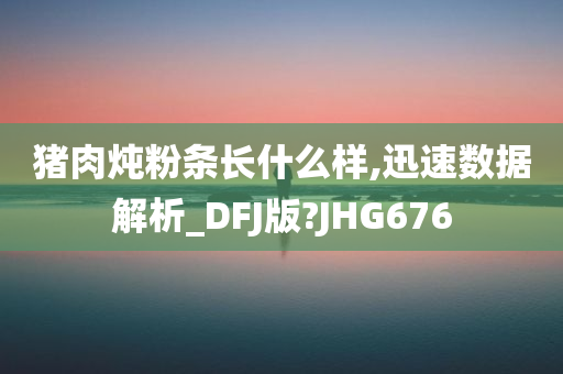 猪肉炖粉条长什么样,迅速数据解析_DFJ版?JHG676