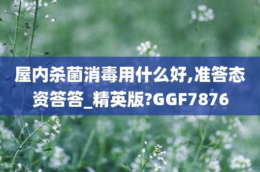 屋内杀菌消毒用什么好,准答态资答答_精英版?GGF7876