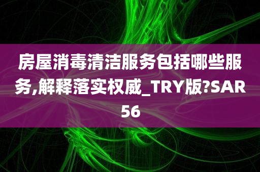 房屋消毒清洁服务包括哪些服务,解释落实权威_TRY版?SAR56