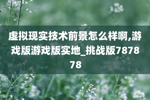 虚拟现实技术前景怎么样啊,游戏版游戏版实地_挑战版787878