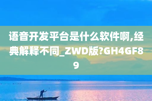 语音开发平台是什么软件啊,经典解释不同_ZWD版?GH4GF89