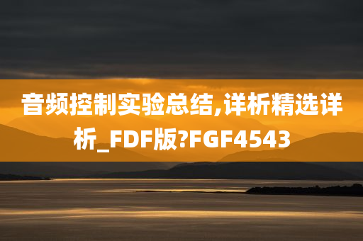 音频控制实验总结,详析精选详析_FDF版?FGF4543