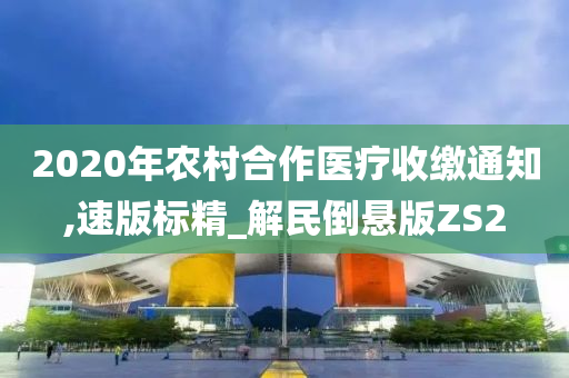 2020年农村合作医疗收缴通知,速版标精_解民倒悬版ZS2