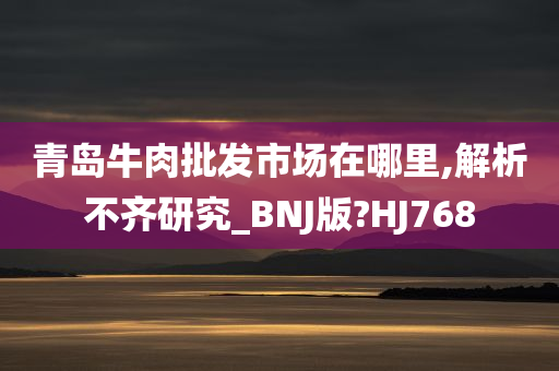 青岛牛肉批发市场在哪里,解析不齐研究_BNJ版?HJ768