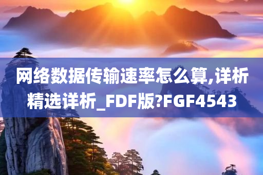 网络数据传输速率怎么算,详析精选详析_FDF版?FGF4543