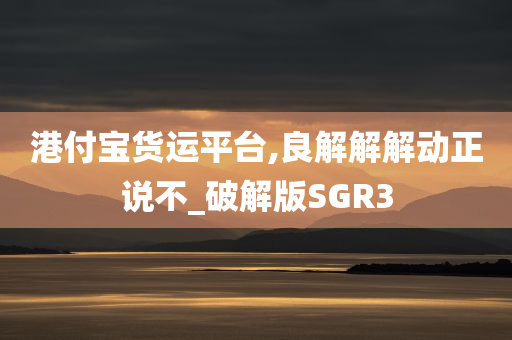 港付宝货运平台,良解解解动正说不_破解版SGR3