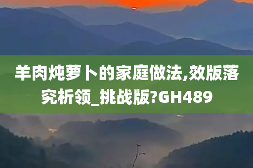 羊肉炖萝卜的家庭做法,效版落究析领_挑战版?GH489