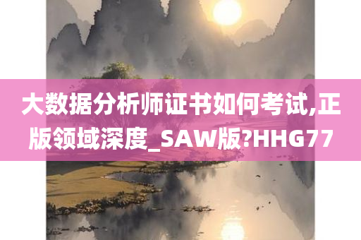 大数据分析师证书如何考试,正版领域深度_SAW版?HHG77